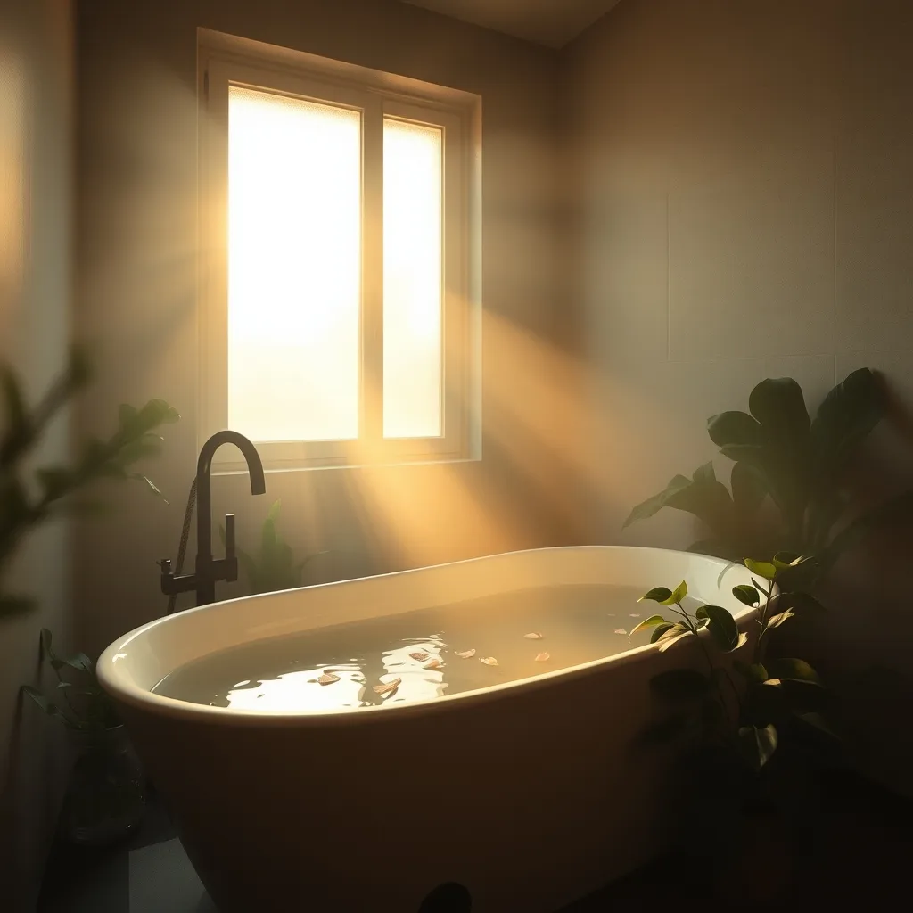 Beneath the Surface of Morning Routines misty bathroom with tub