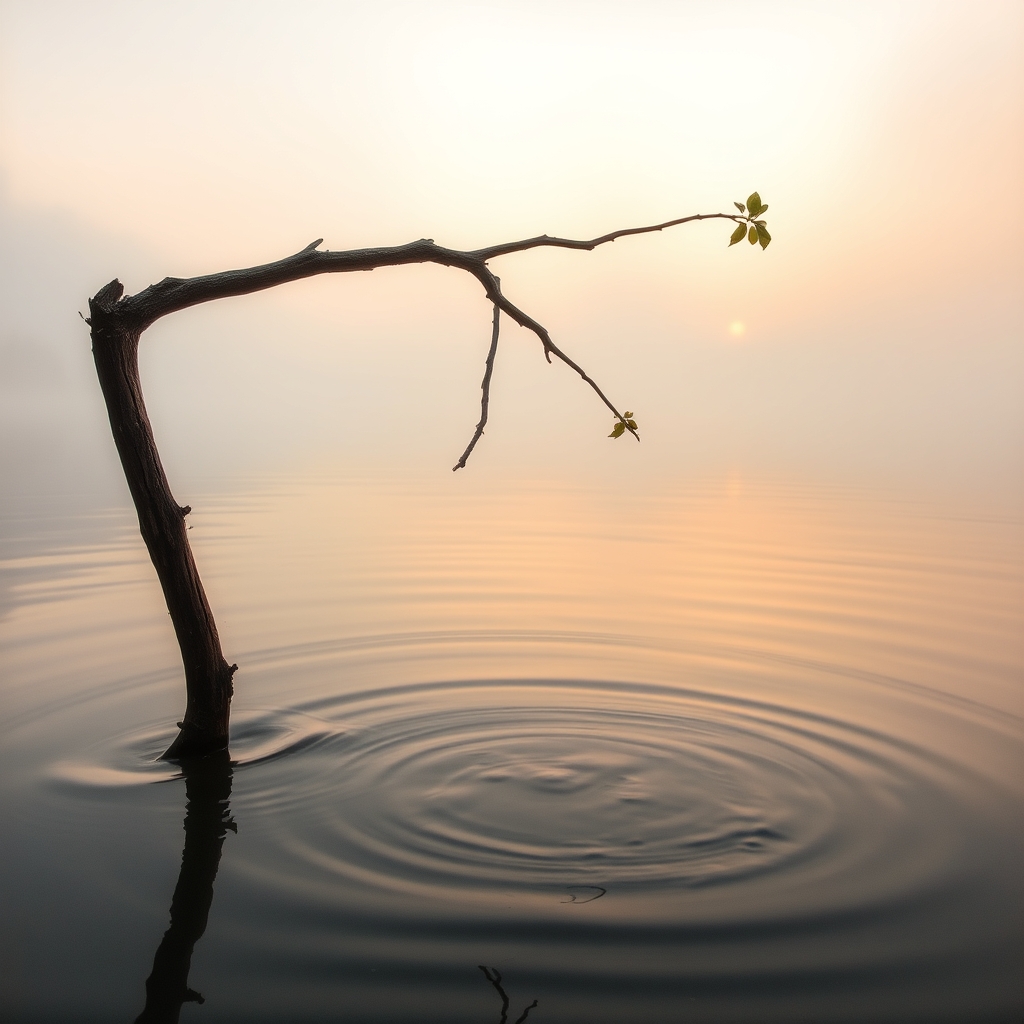 misty lake at dawn