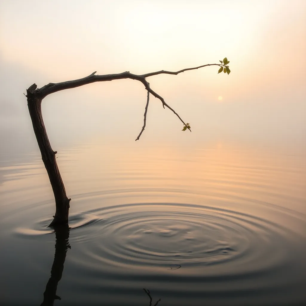 misty lake at dawn