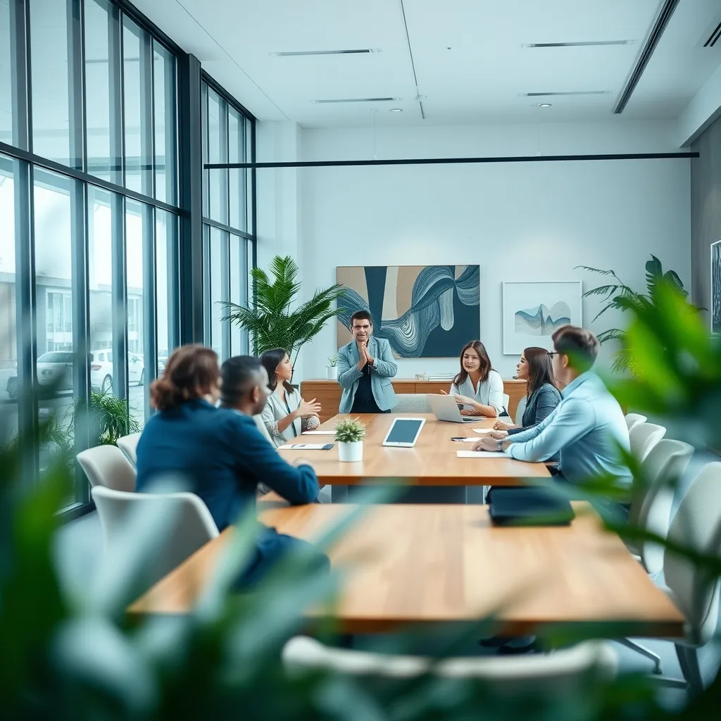 People in office meeting