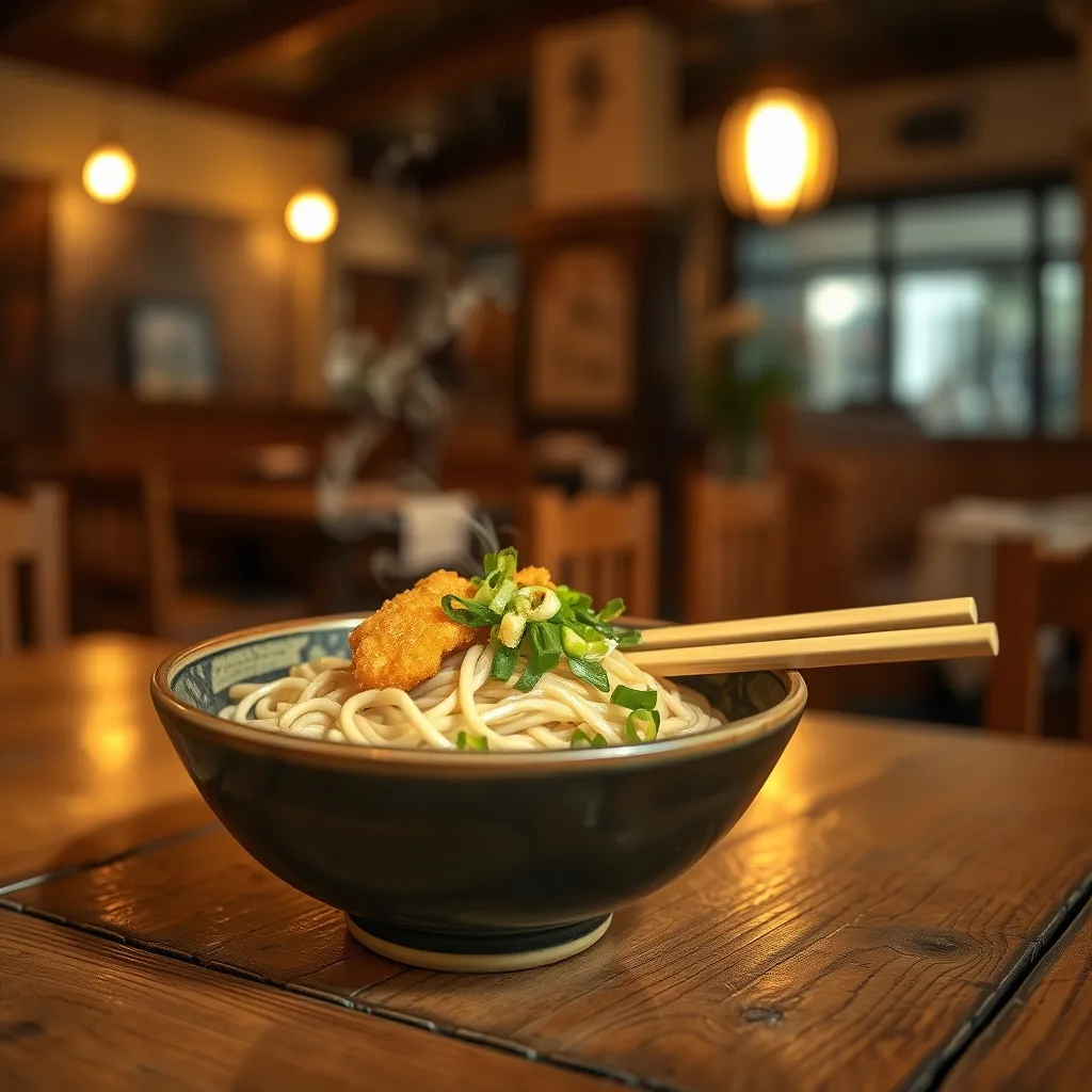 Steaming bowl of noodles