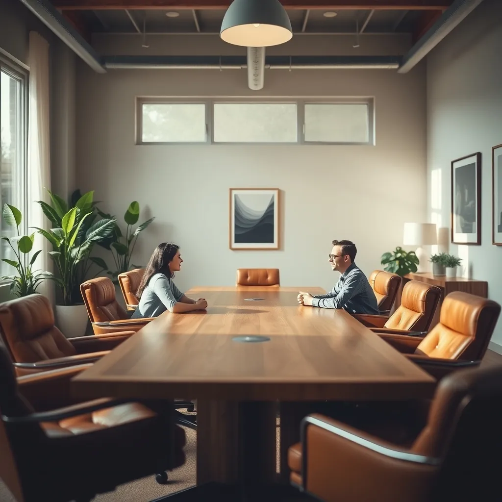 Two people talking