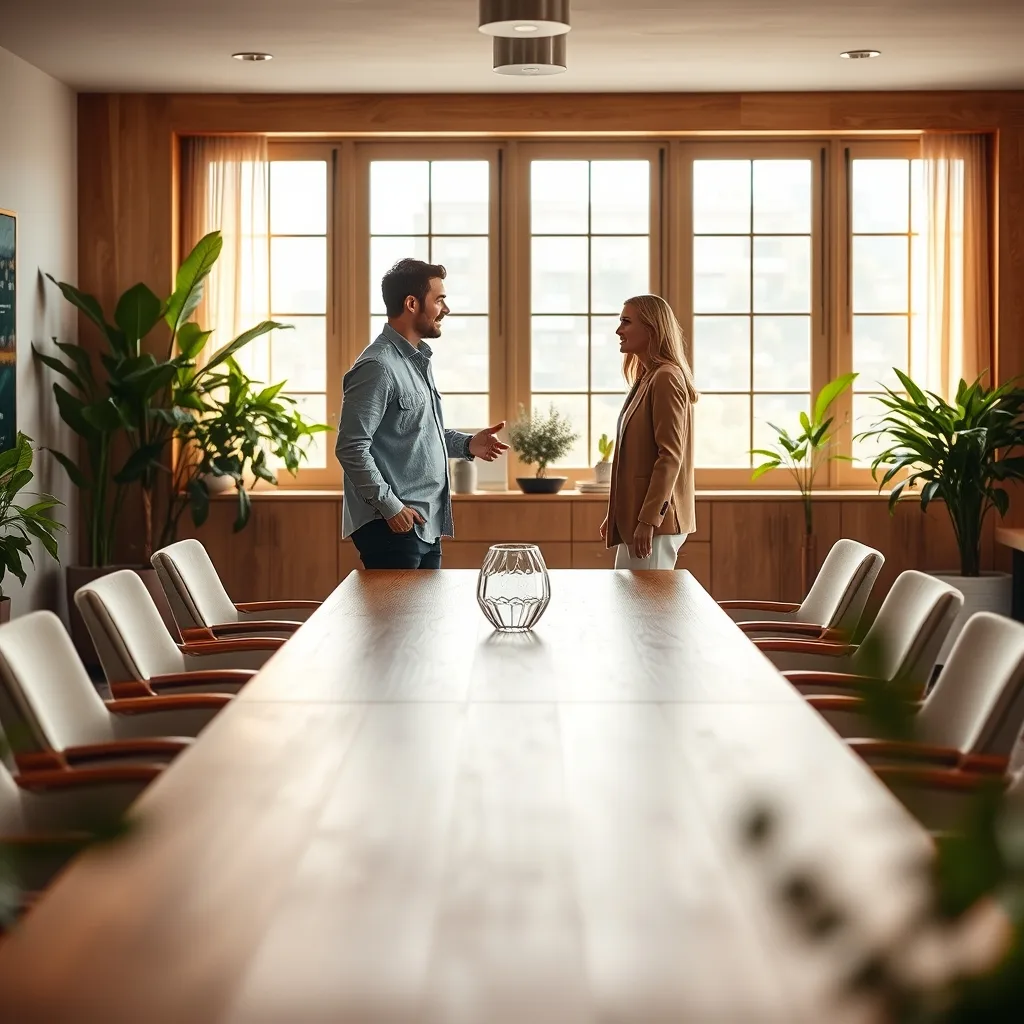 People talking in conference room