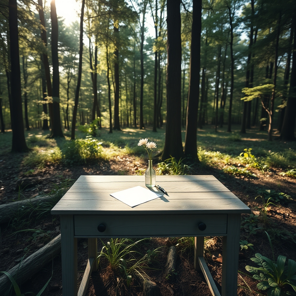 desk with papers and cup