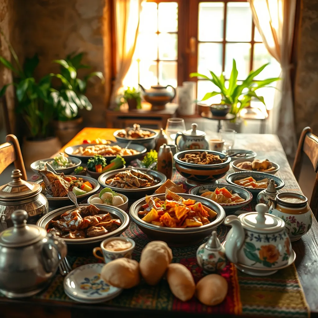 food on table