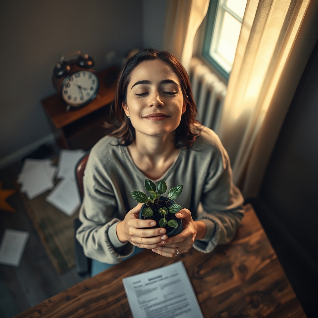 person at desk