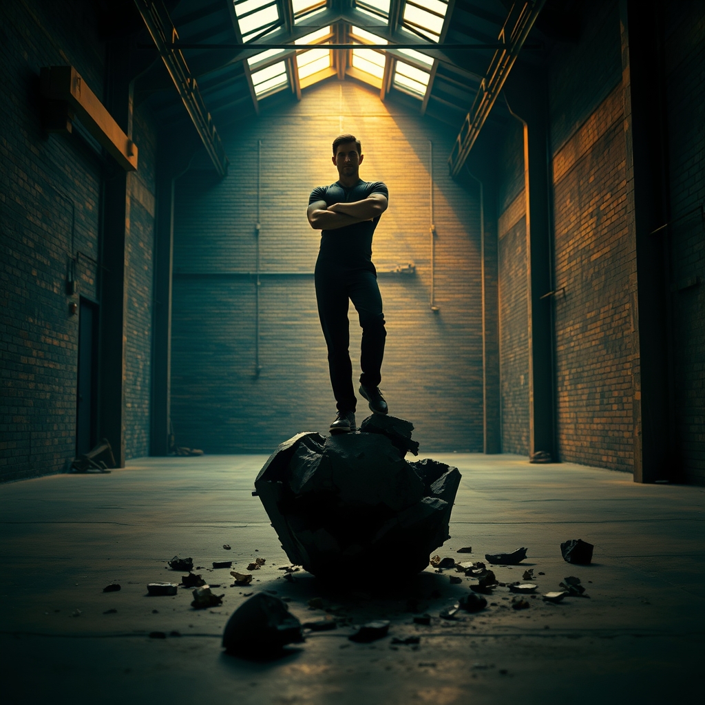person standing on broken mold