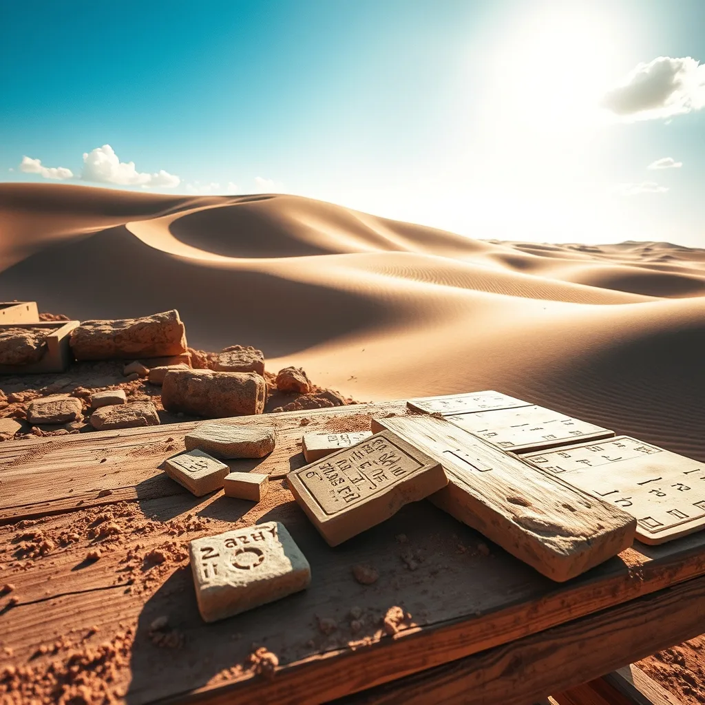 ancient tablets on table