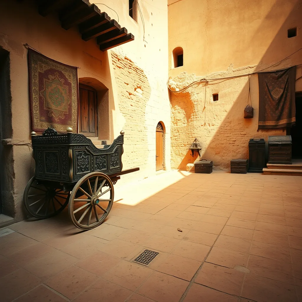 old cart in courtyard