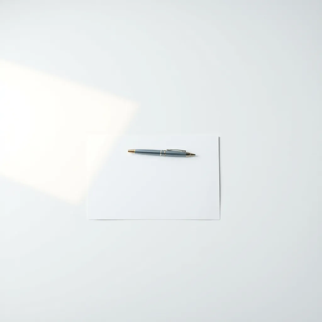 desk with paper and pen