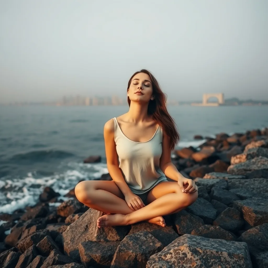 woman meditating