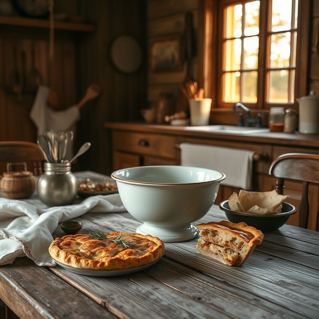 vintage kitchen table setting