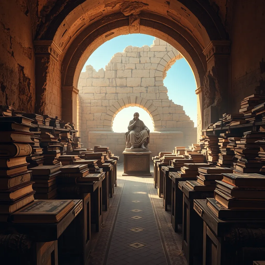 old books in abandoned room