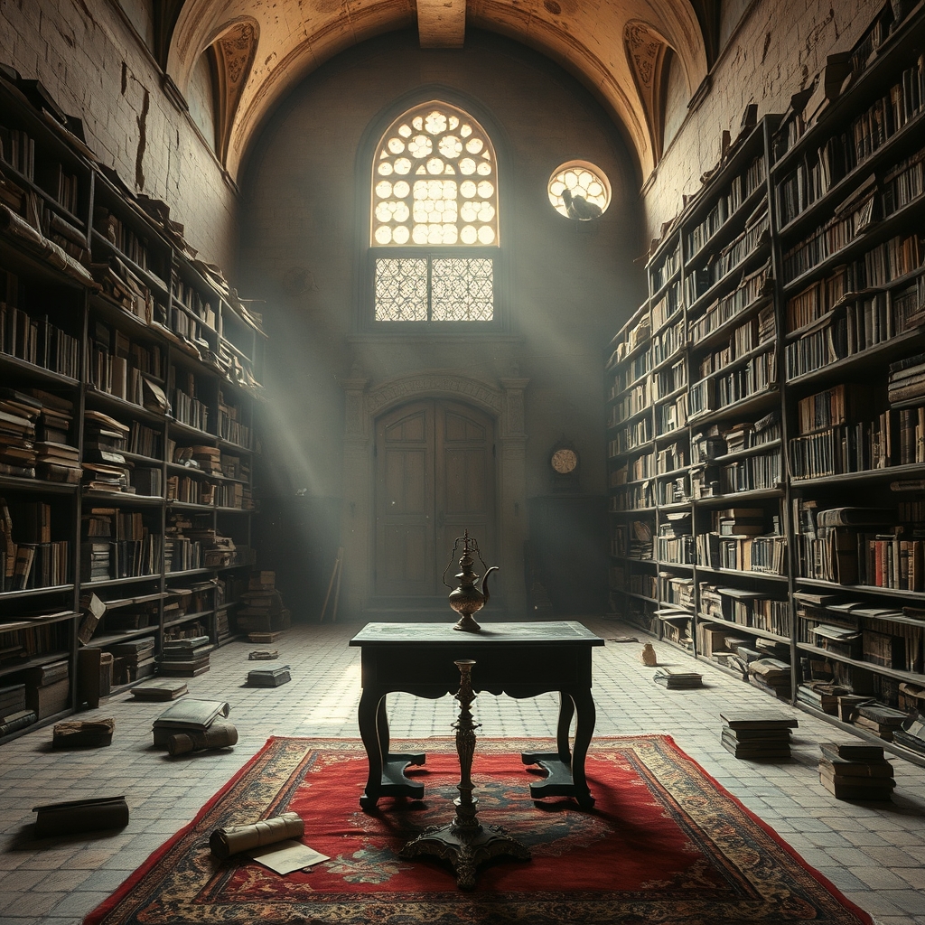 old books on shelves