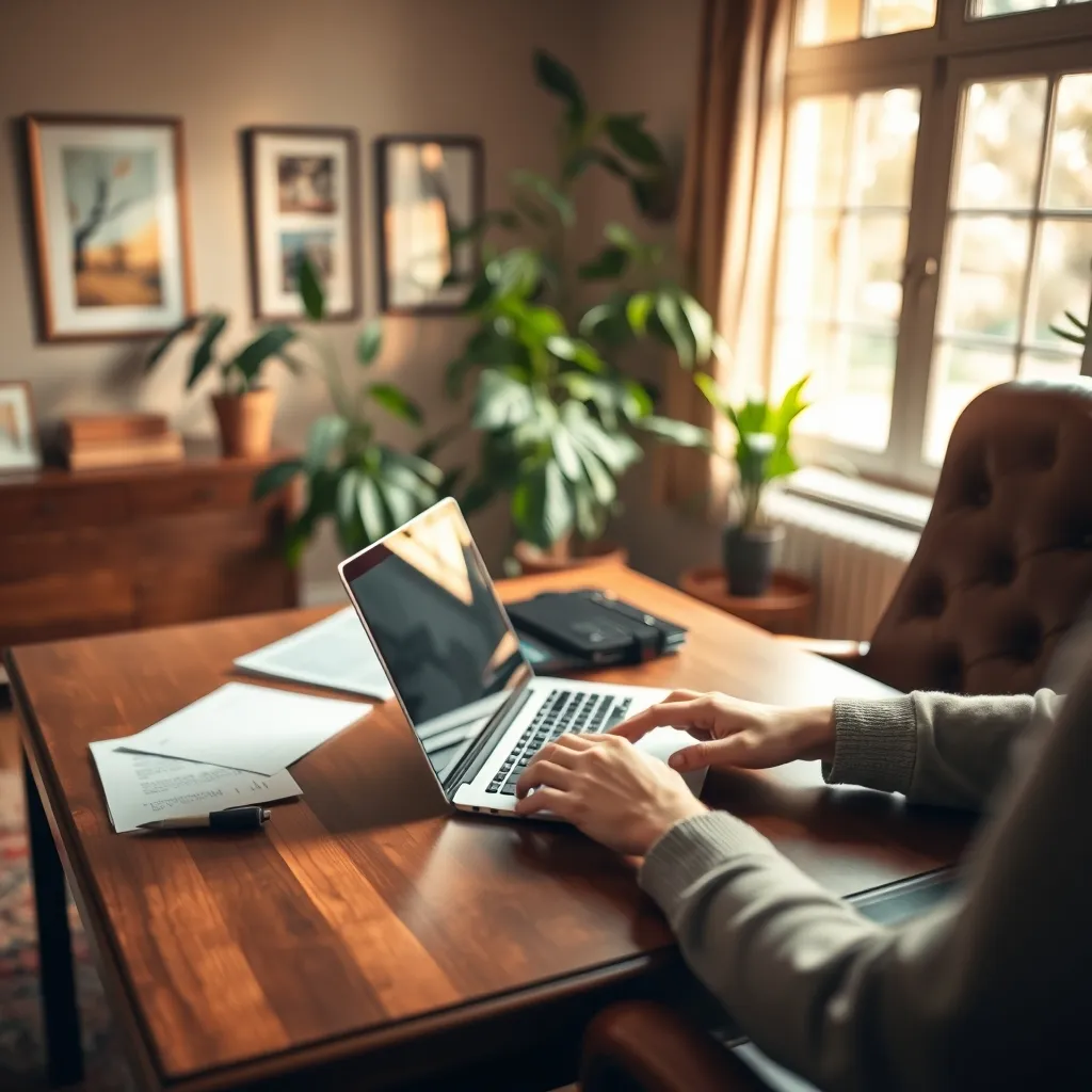 person typing on laptop