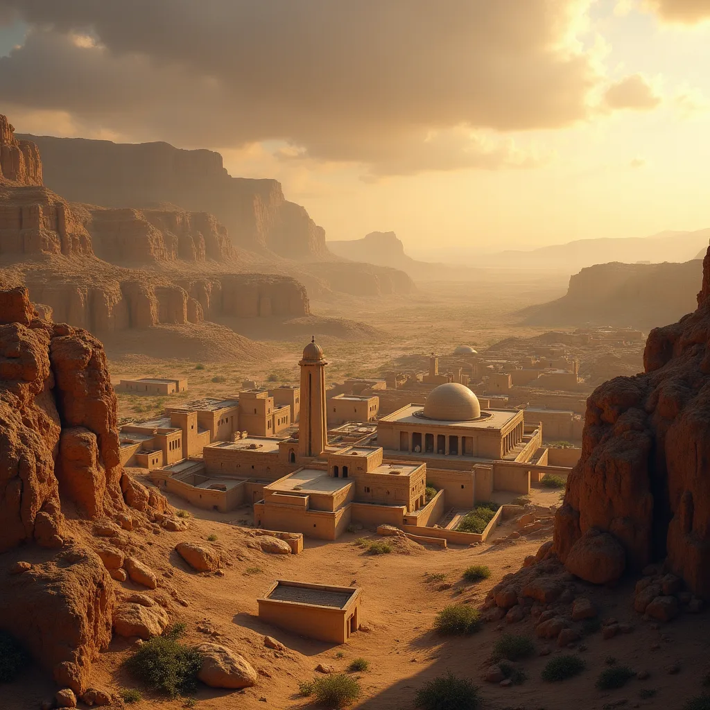desert path with pottery