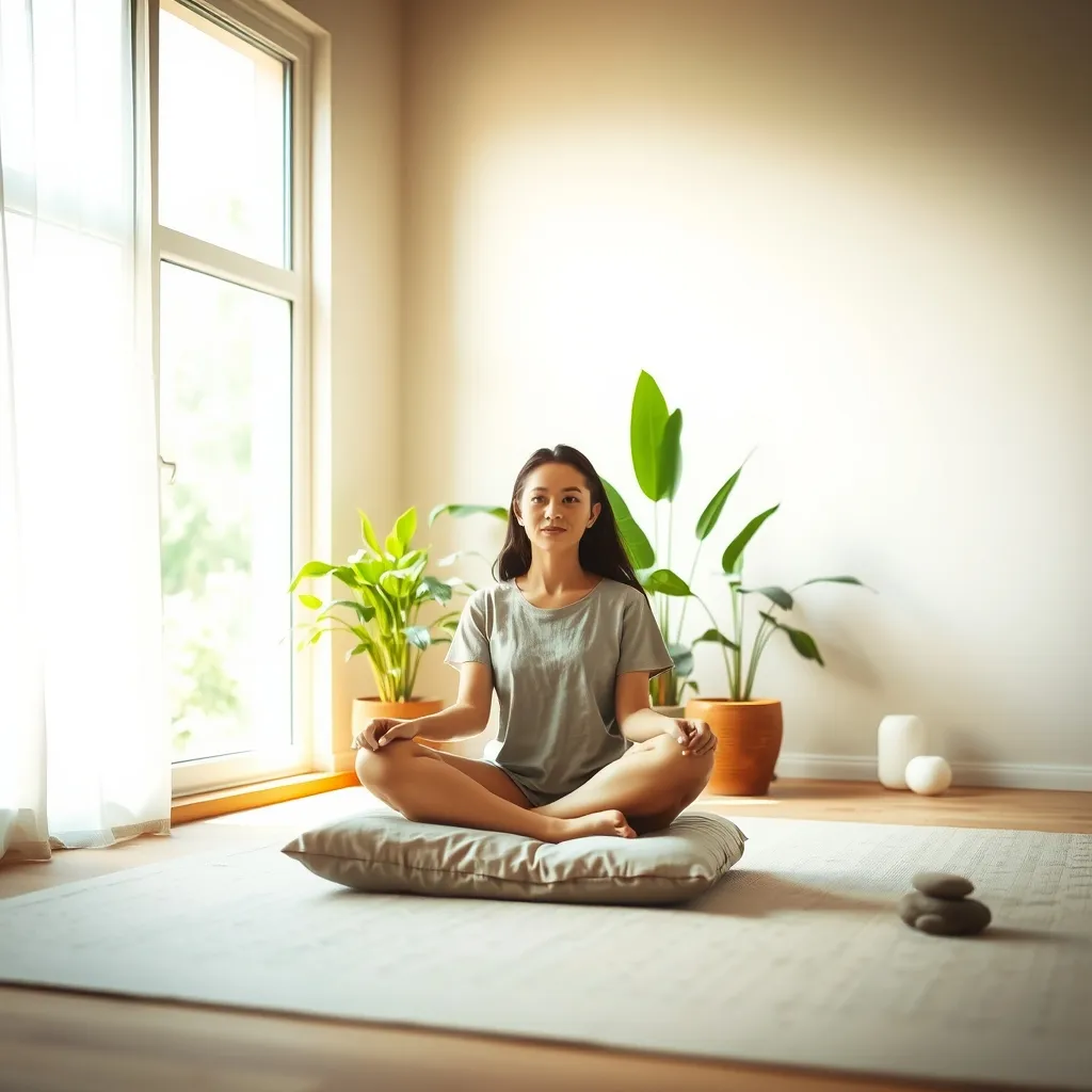 Person meditating