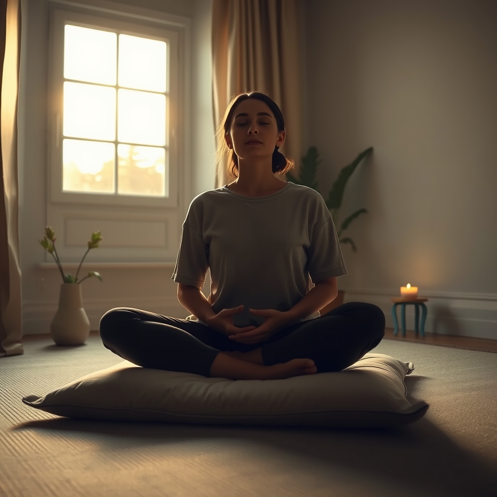 Person meditating