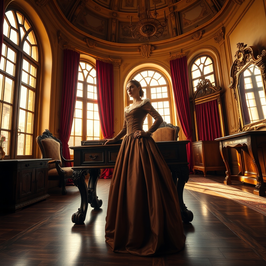 woman in gown