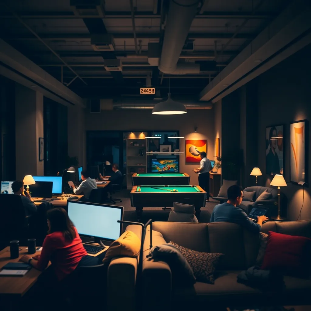 office workers relaxing
