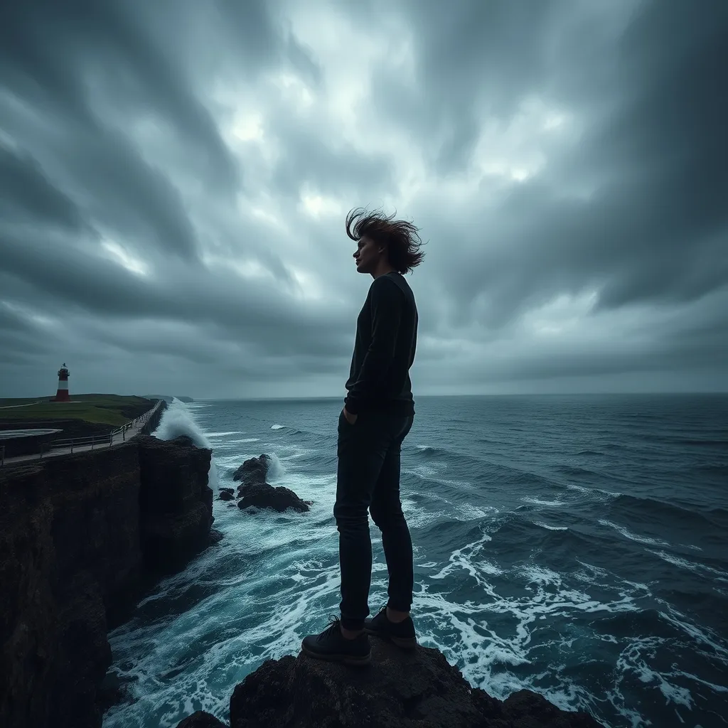 person on cliff