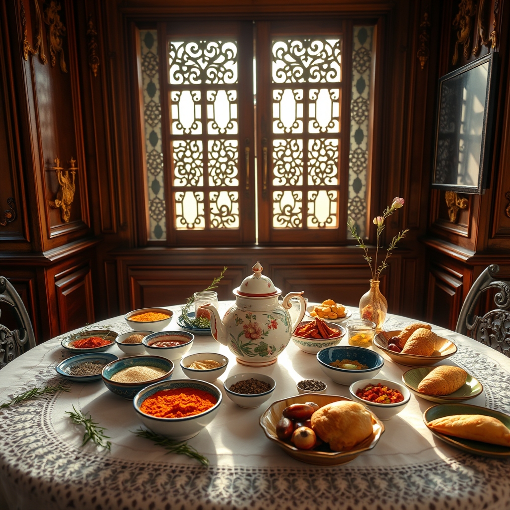 Breakfast table setting