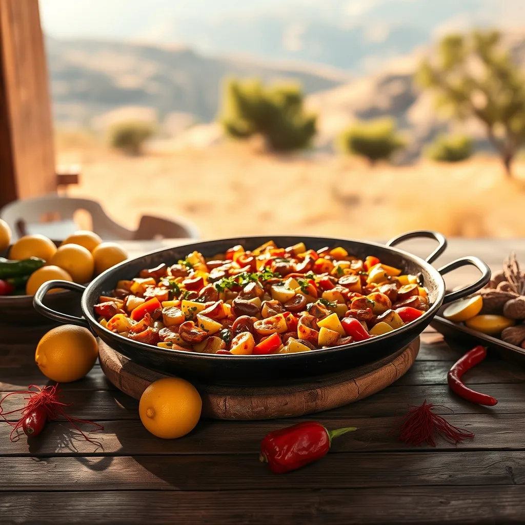 paella in pan