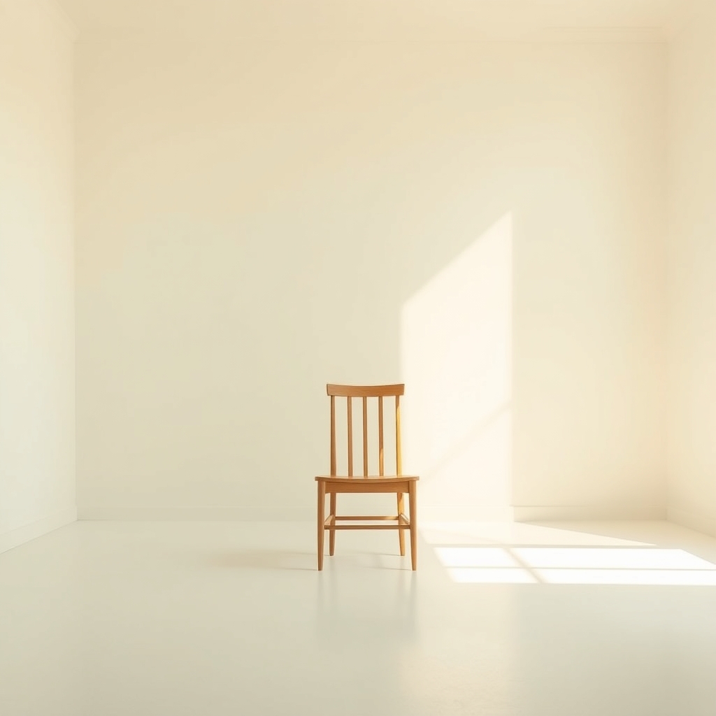wooden chair in empty room