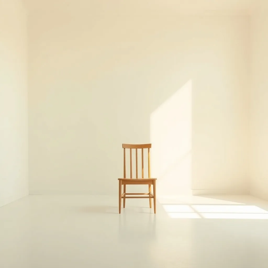 wooden chair in empty room