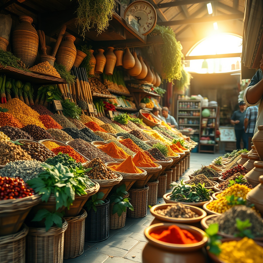 Spices in baskets