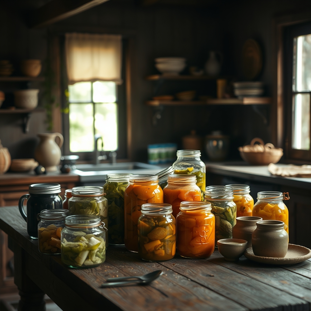 jars on table