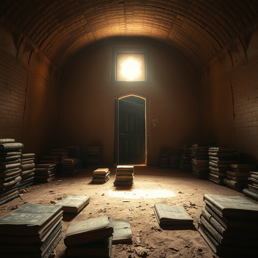 old books on floor