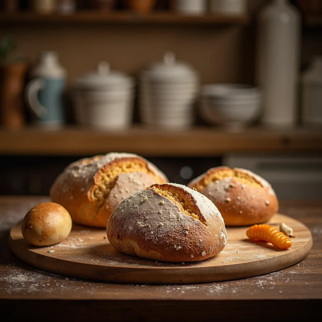 assorted breads on table