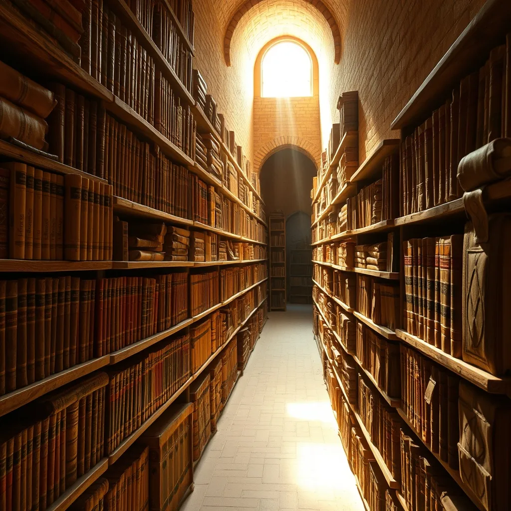 old books on shelves