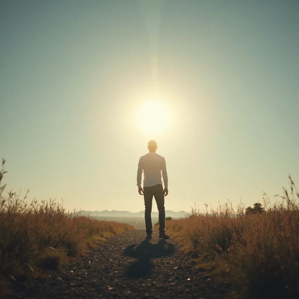 person at crossroads