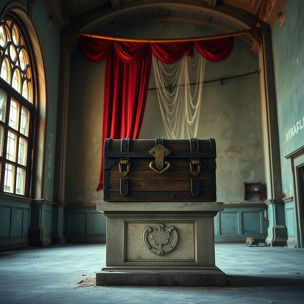 old chest on pedestal