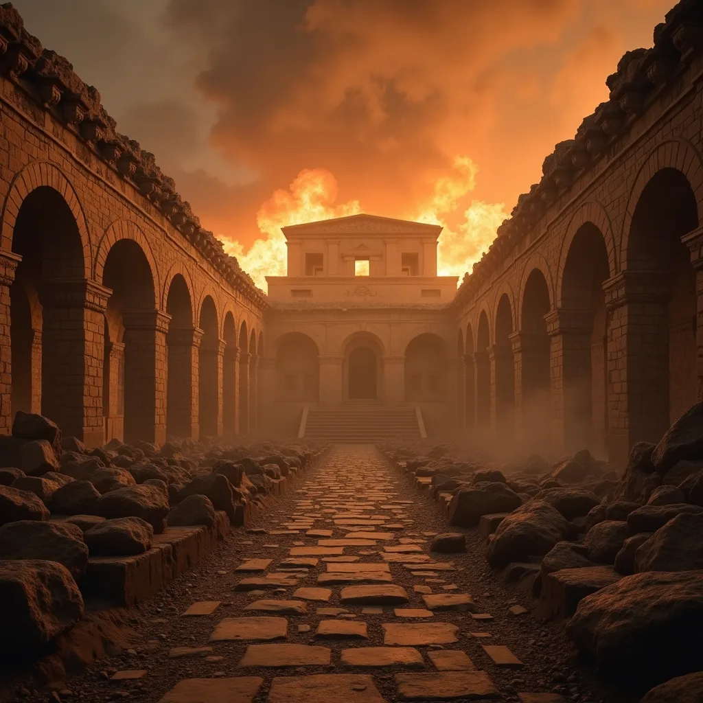 burned library interior