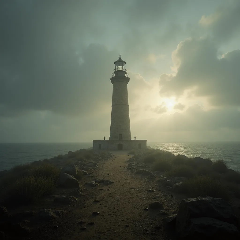 old lighthouse on rocky coast