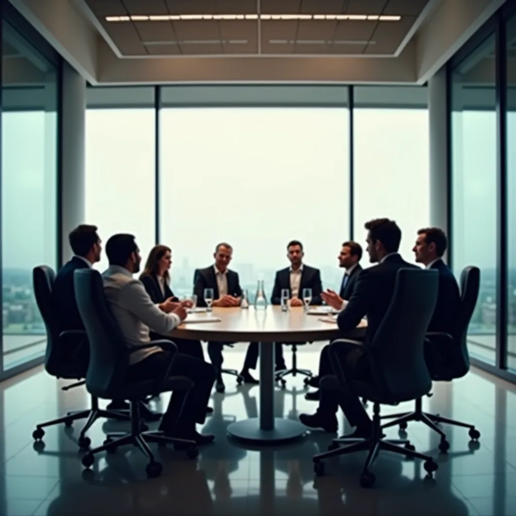 empty chairs around table
