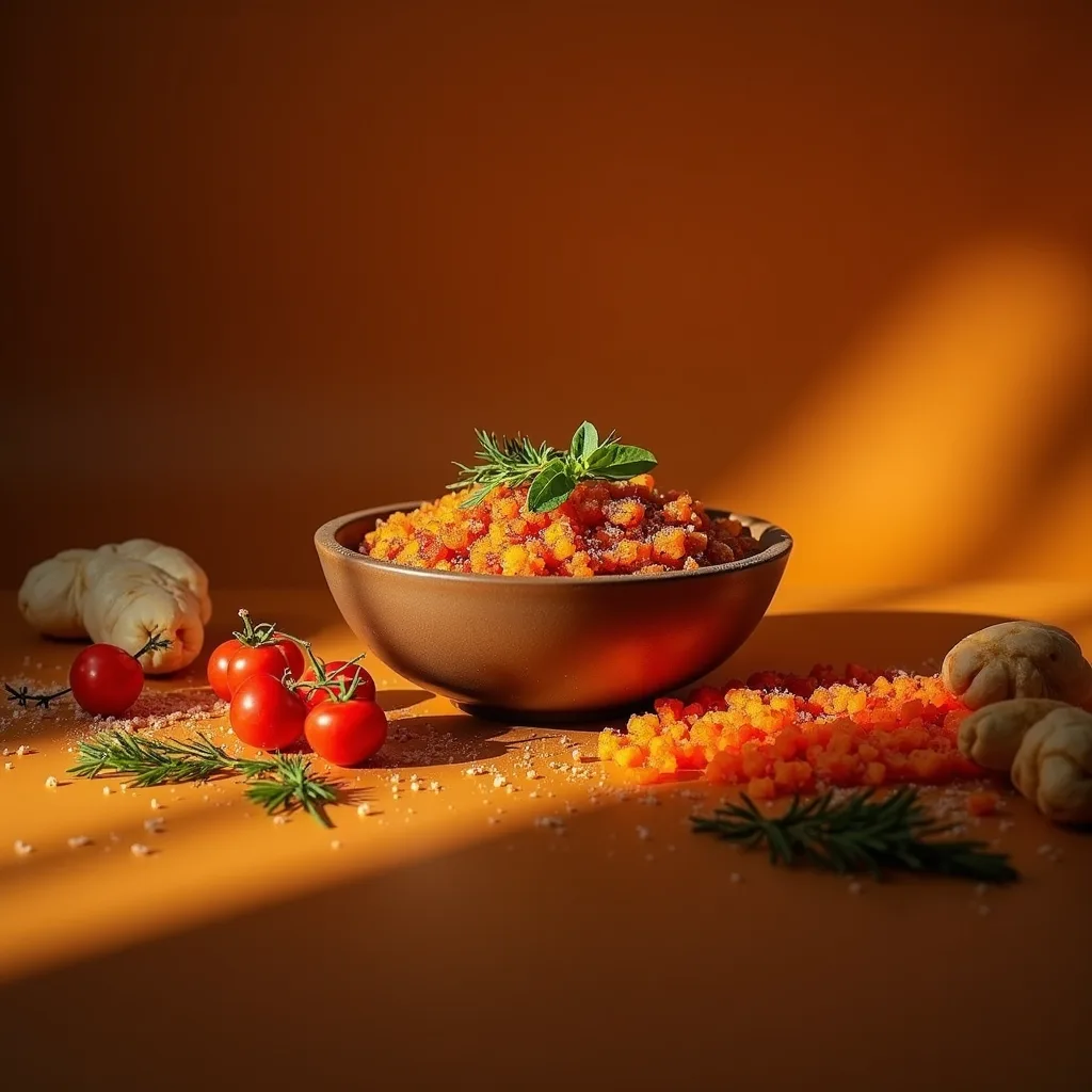 kitchen table with cooking items