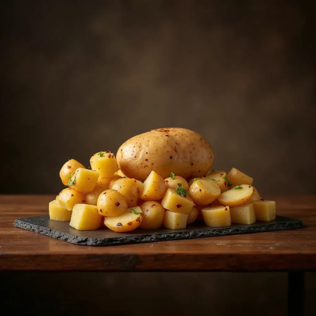 potatoes on table