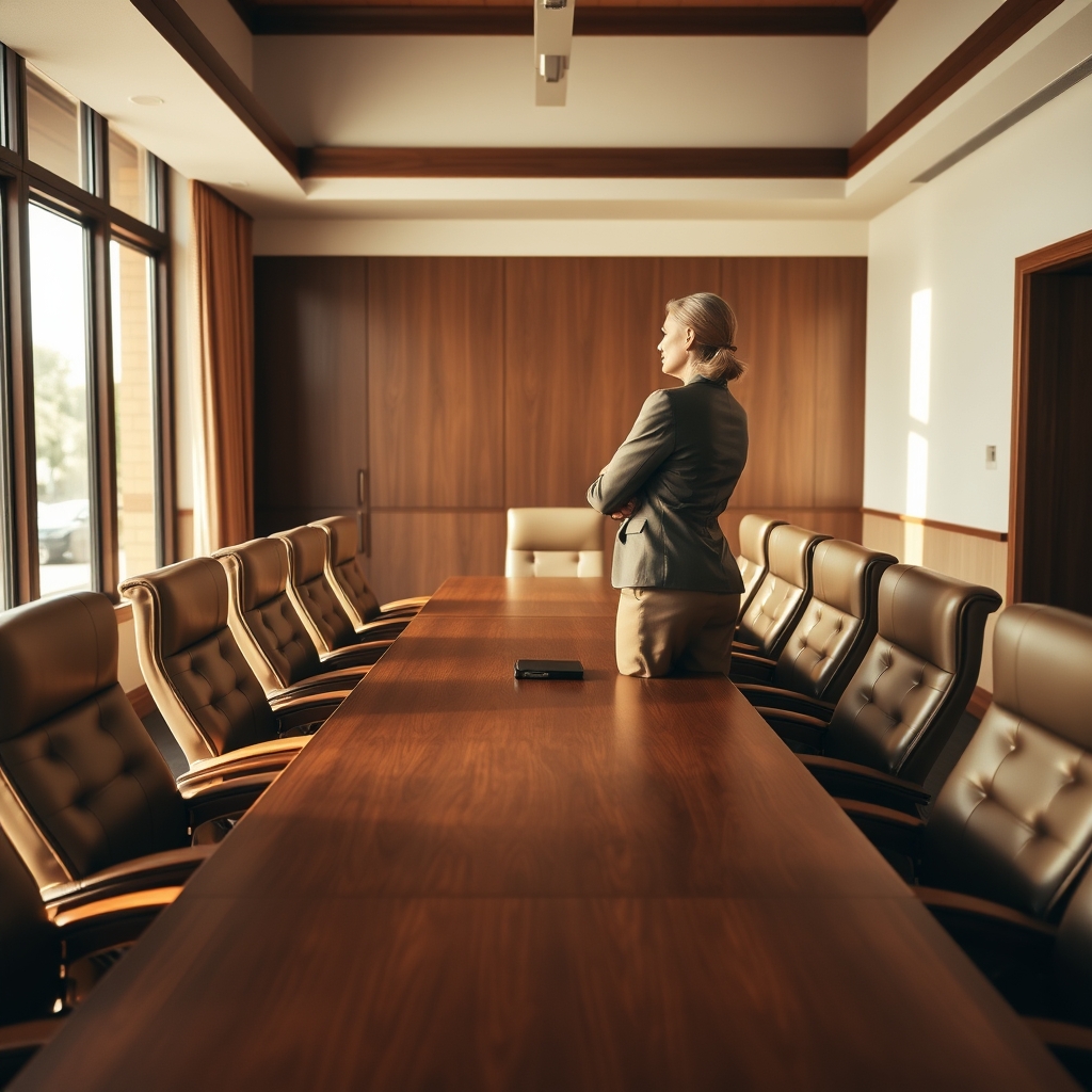 Woman in boardroom