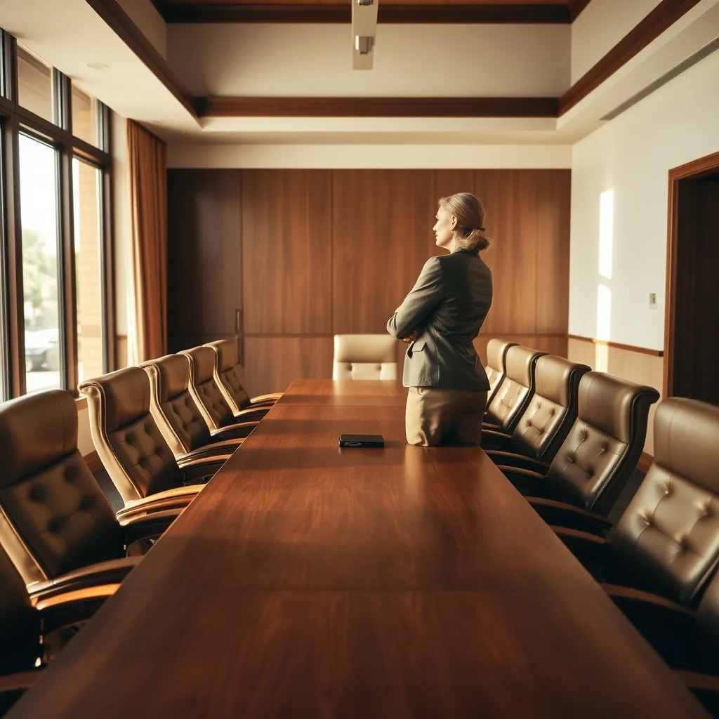 Woman in boardroom