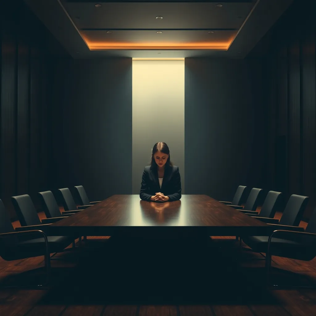 Woman in suit at table