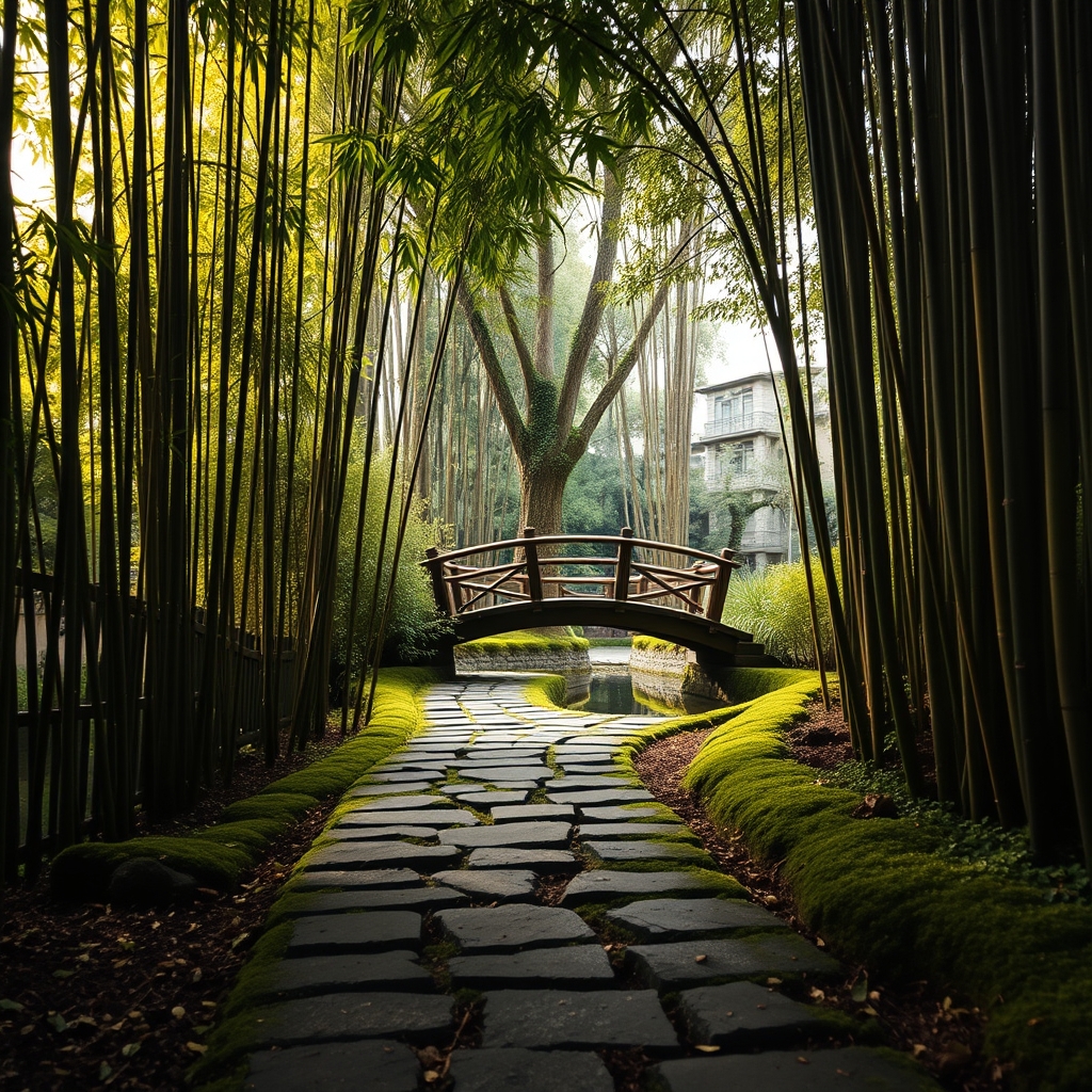 Mossy path and bridge
