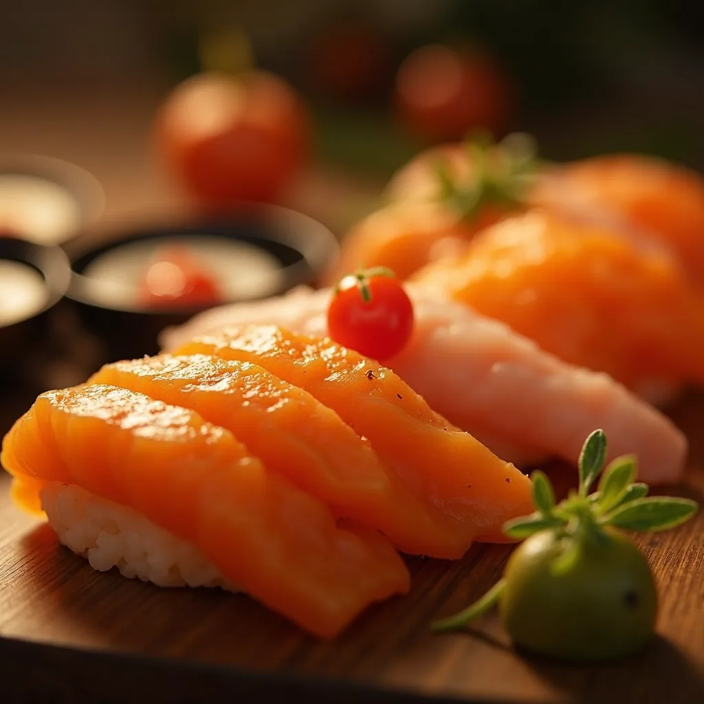 Japanese dining room with sushi