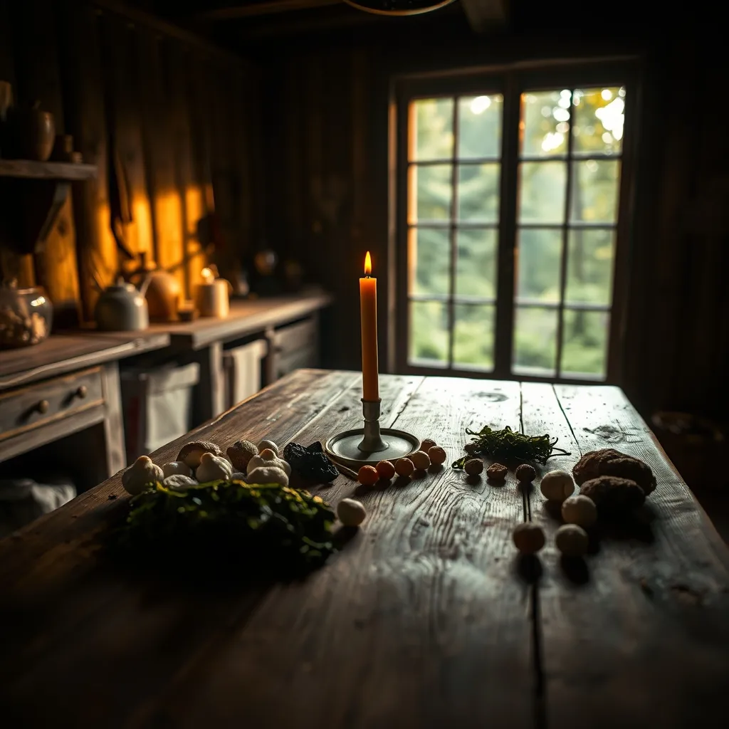 food on wooden table
