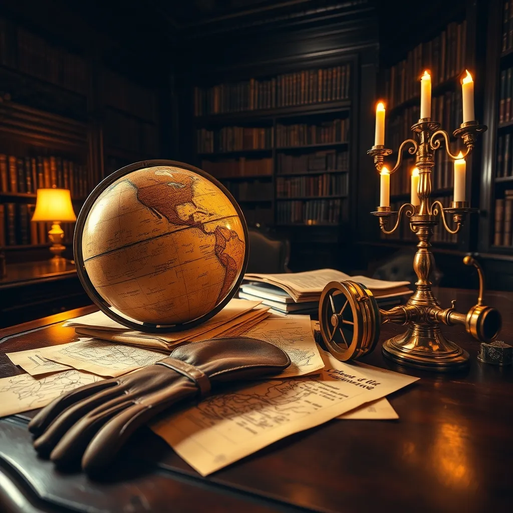 Old globe and navigation tools