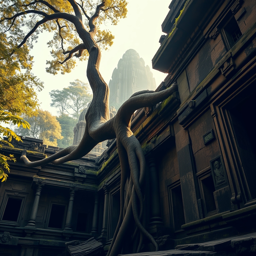 Ruined temple in jungle