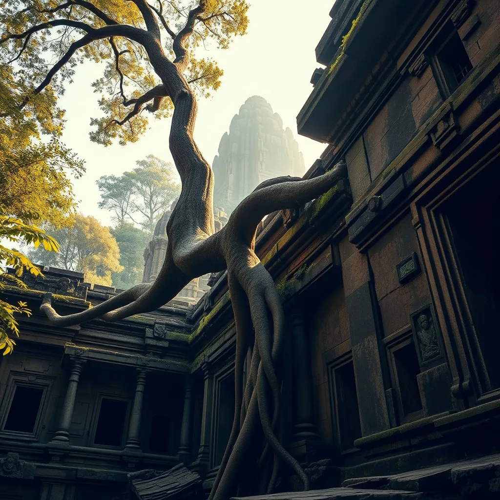 Ruined temple in jungle